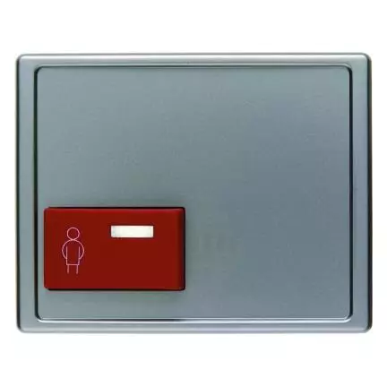  артикул 12199004 название Berker Центральная панель с нижней красной кнопкой вызова цвет: стальной, лак Berker Arsys