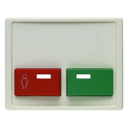  артикул 12490002 название Berker Центральная панель с красной кнопкой вызова и зеленой кнопкой выключения цвет: белый, с блеск