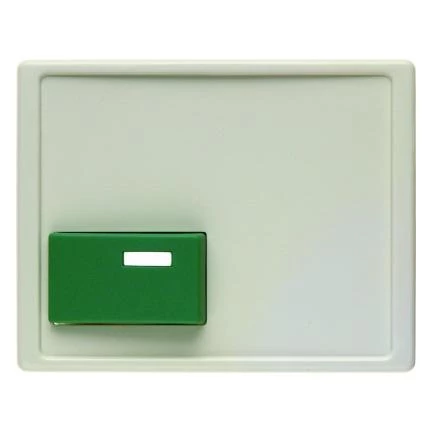  артикул 12510002 название Berker Центральная панель для квитирующего переключателя с зеленой кнопкой цвет: белый, с блеском Be