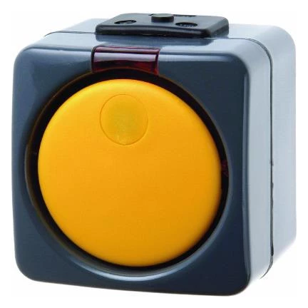  артикул 504101 название Berker Одноклавишная кнопка с красной линзой в комплекте с 4 символами цвет: темно-серый/желтый ISO-