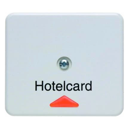  артикул 164009 название Berker Hакладка карточного выключателя для гостиниц с оттиском и красной линзой цвет: полярная белез