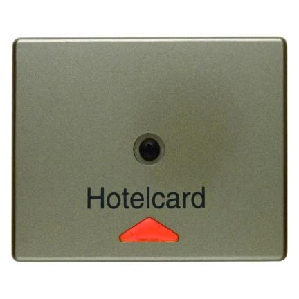  артикул 16419011 название Berker Накладка карточного выключателя для гостиниц с оттиском и красной линзой цвет: светло-бронзов
