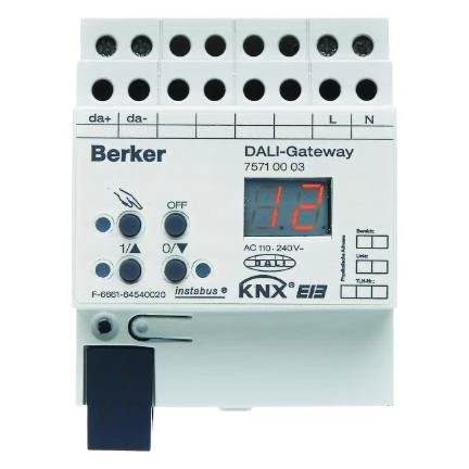  артикул 75710003 название Berker DALI-Gateway REG цвет: светло-серый instabus KNX/EIB