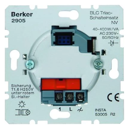  артикул 2905 название Berker Электронная вставка Triac выключателя BLC НВ  Домашняя электроника