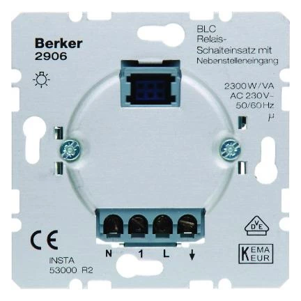  артикул 2906 название Berker Электронная вставка выключателя BLC с релейным контактом  Домашняя электроника