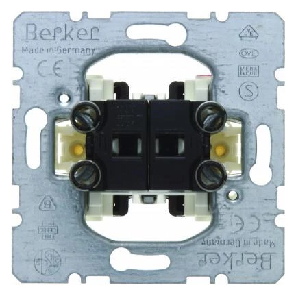  артикул 303550 название Berker Двухклавишный выключатель для полых стен  Модульные механизмы