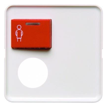 артикул 121749 название Berker Центральная панель с верхней красной кнопкой вызова и с отверстием для контактного штыря цвет