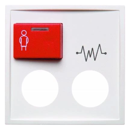  артикул 12188989 название Berker Центральная панель с красной кнопкой вызова и 2 отверстиями для контактного штыря цвет: поляр