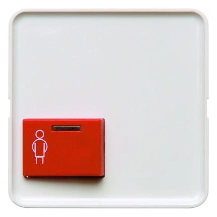  артикул 121949 название Berker Центральная панель с нижней красной кнопкой вызова цвет: полярная белезна, с блеском Modul 2