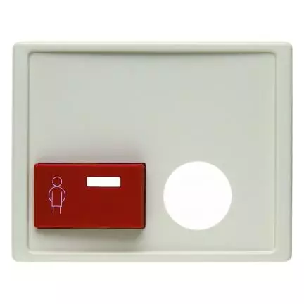  артикул 12240002 название Berker Центральная панель с красной кнопкой вызова и отверстием для контактного штыря цвет: белый, с