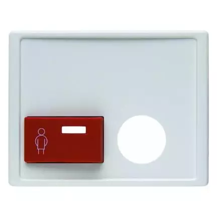 артикул 12240069 название Berker Центральная панель с красной кнопкой вызова и отверстием для контактного штыря цвет: полярная