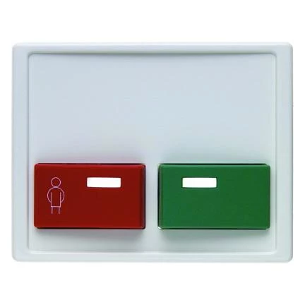  артикул 12490069 название Berker Центральная панель с красной кнопкой вызова и зеленой кнопкой выключения цвет: полярная белез