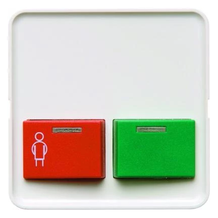  артикул 124949 название Berker Центральная панель с красной кнопкой вызова и зеленой кнопкой выключения цвет: полярная белез