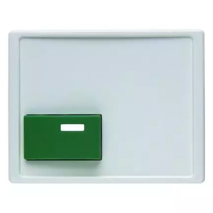  артикул 12510069 название Berker Центральная панель для квитирующего переключателя с зеленой кнопкой цвет: полярная белезна, с
