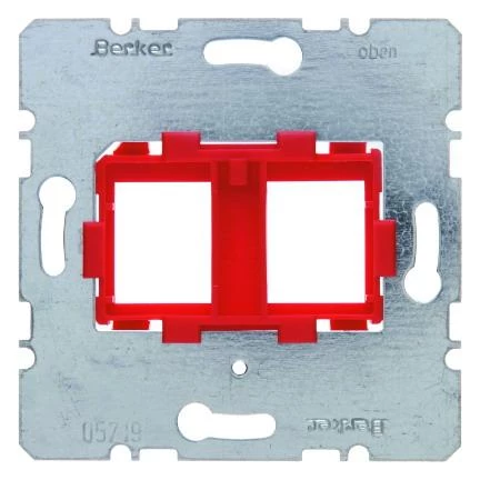  артикул 454101 название Berker Опорная пластина с красной вставкой, 2-местная  Модульные механизмы