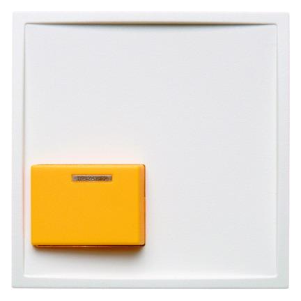  артикул 12529909 название Berker Центральная панель для квитирующего переключателя с желтой кнопкой цвет: полярная белезна, ма