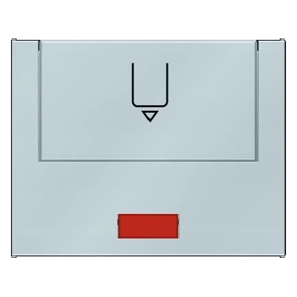  артикул 16417104 название Berker Hакладка карточного выключателя для гостиниц с оттиском и красной линзой цвет: стальной, лак 