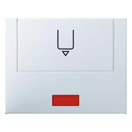  артикул 16417109 название Berker Hакладка карточного выключателя для гостиниц с оттиском и красной линзой цвет: полярная белез