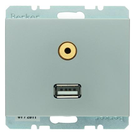  артикул 3315397004 название Berker BMO USB/3.5mm AUDIO K.5 цвет: лакированный алюминий